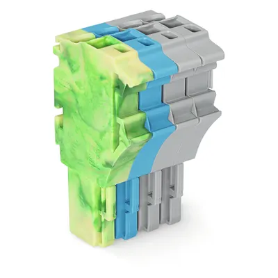1-conductor female plug; 2.5 mm²; 4-pole; 2,50 mm²; green-yellow, blue, gray