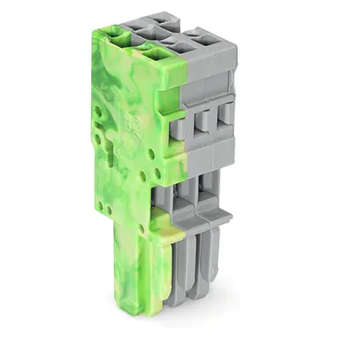 1-conductor female plug; 4 mm²; 3-pole; 4,00 mm²; green-yellow, gray
