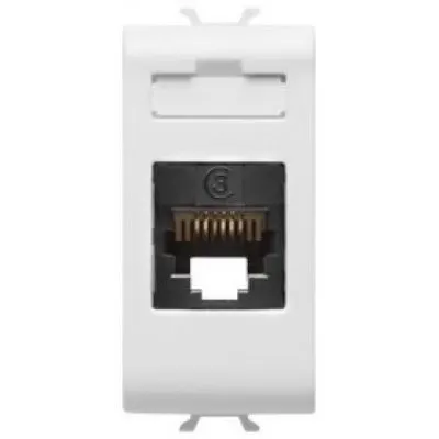 Priza telefon RJ11 1M Gewiss Chorus GW10401, alb