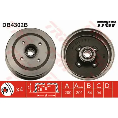 Tambur frana TRW DB4302B