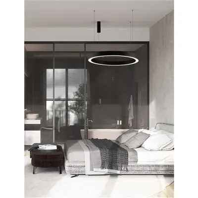 Lampa suspendata MORBIDO Nisipiu Negru Aluminiu & Acrylic LED 80 Wat 230 Volt 4373Lm 2700K - 4000K IP20 Included Remote Control