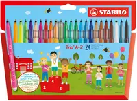 Pixuri marcatoare Stabilo Trio A-Z – 24 culori