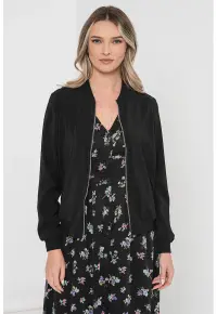 Jacheta bomber cu fermoar - Negru