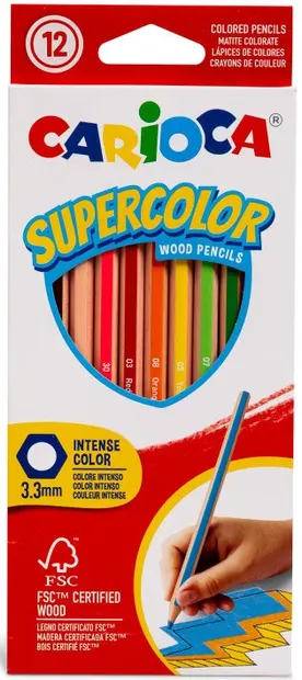 Carioca - Supercolor Hexagon, 12 culori