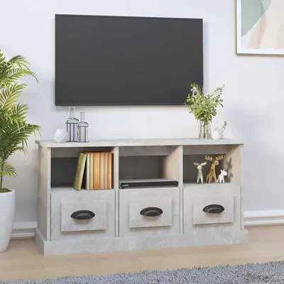 vidaXL Comodă TV, gri beton, 100x35x50 cm, lemn prelucrat