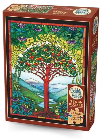 Puzzle Cobble Hill din 275 piese - Vitraliu „Arborele Vieții”