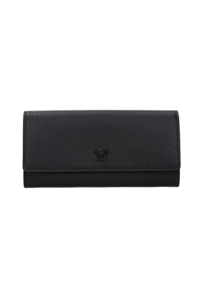 Portofel din piele naturala - Negru - 20 x 10 x 2.5 cm