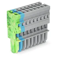 1-conductor female plug; 4 mm²; 9-pole; 4,00 mm²; green-yellow, blue, gray
