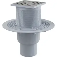 Sifon pardoseala cu gratar otel inoxidabil, 105x105 mm iesire verticala si guler izolatie APV201