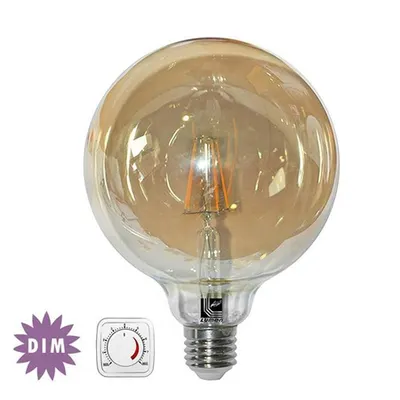 Bec glob auriu Ø 125 cu LED COG dimabil 6W (≈60w) lumina calda 600lm