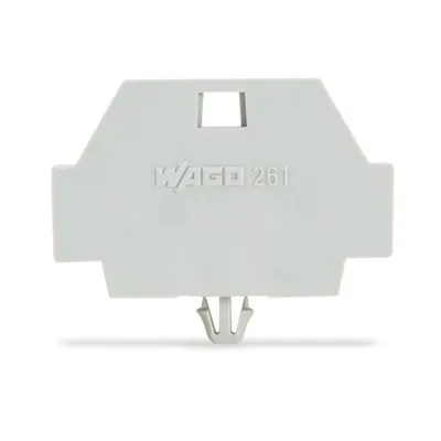 End plate; with snap-in mounting foot; gray