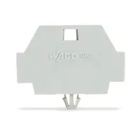 End plate; with snap-in mounting foot; gray