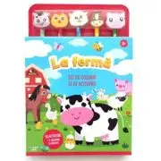 La ferma. Set de colorat si de activitati. 30 de activitati + 5 creioane si radiere (4+)