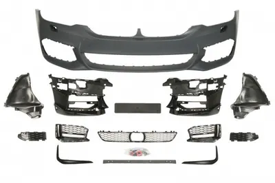 Bara fata cu gaura pentru radar, model pachet M, cu grile, cu locas proiector cu locas spalator de faruri, grunduit potrivit BMW Seria 5 G30, F90, 5 G31 2017-2020