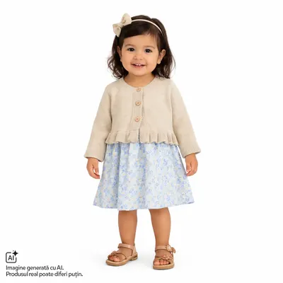 Cardigan copii Chicco tricotat, Bej, 02147-70MFCO