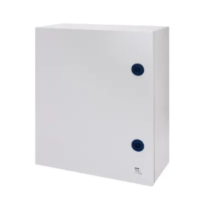Board in Metal With Blank Door Fitted With Lock 405x500x200 - Ip55 - Grey Ral 7035
