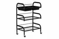 Ucenic Profesional Cosmetica 58 cm | Structura 3 Polite si 2 Sertare | Negru