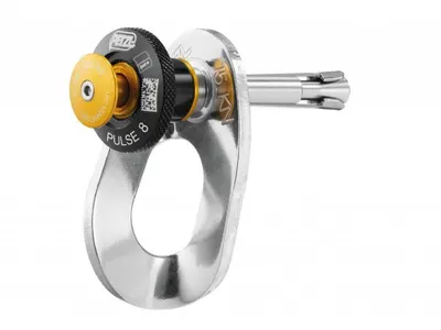 Ancrage Provisoire Petzl Pulse 8 mm - Plaquette Aluminiu, Broche Oțel, Moletă