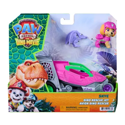 Vehicul de salvare cu figurina, Paw Patrol, Dino Rescue Jet, Skye, 6075758