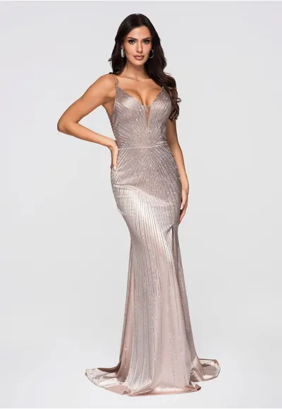Rochie de bal maxi LA-OM-DLR164 - Bej