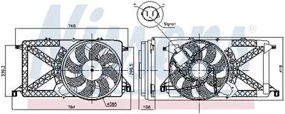 Ventilator radiator (cu carcasa) potrivit FORD TRANSIT, TRANSIT TOURNEO 2.2D-2.3LPG 04.06-12.14