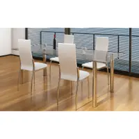 Gossi scaune de bucatarie, 4 buc., alb, piele ecologica