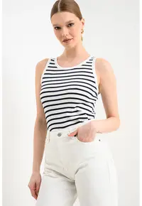 Top uni din amestec de bumbac - Negru/Alb optic