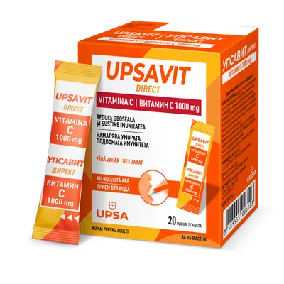 Upsavit Direct Vitamina C 1000mg, Upsa | 20 plicuri orodispersabile