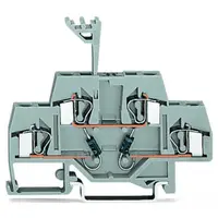 Component terminal block; double-deck; with 2 diodes 1N4007; Bottom anode; for DIN-rail 35 x 15 and 35 x 7.5; 4 mm²; CAGE CLAMP®; 4,00 mm²; gray