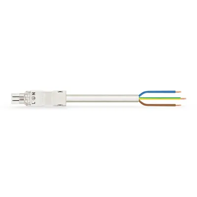 pre-assembled connecting cable; Eca; Socket/open-ended; 3-pole; Cod. A; H05VV-F 3G 1.5 mm²; 2 m; 1,50 mm²; white
