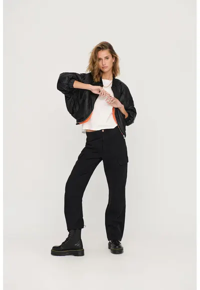 Pantaloni cargo relaxed fit - Negru