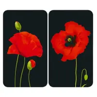 Protecții de aragaz 2 buc. din sticlă temperată 52x30 cm Poppy - Maximex