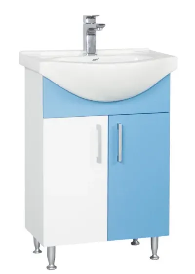 Set Baza si Lavoar seria 001, eco, 60 cm, bleu
