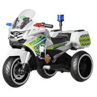Motocicleta cu 3 roti, Kinderauto POLICE BJML5188 60W, 6V cu scaun tapitat, culoare alba