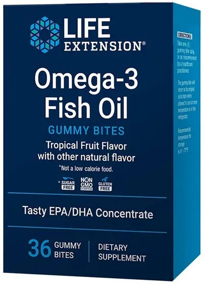 Omega-3 Fish Oil Gummy Bites, 36 tablete de jeleu, Life Extension