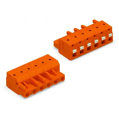 1-conductor female plug; push-button; 2.5 mm²; Pin spacing 7.62 mm; 8-pole; 2,50 mm²; orange