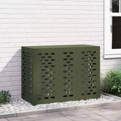 vidaXL Husă pentru aer condiționat Verde măsliniu 110 x 50 x 80 cm