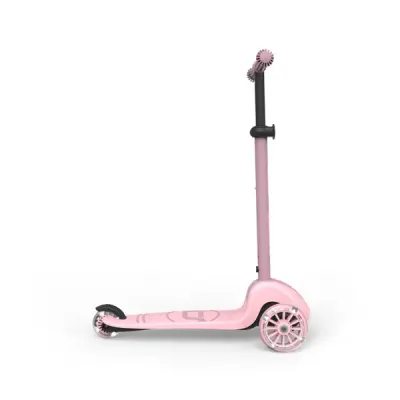 Trotineta pentru copii Scoot and Ride Highwaykick 3S Led Rose pliabila, reglabila, roti led, 3 ani+, greutate suportata 50 kg
