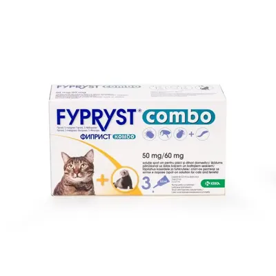 Fypryst Combo Cat 50 mg, pipete antiparazitare pisici, 3 buc