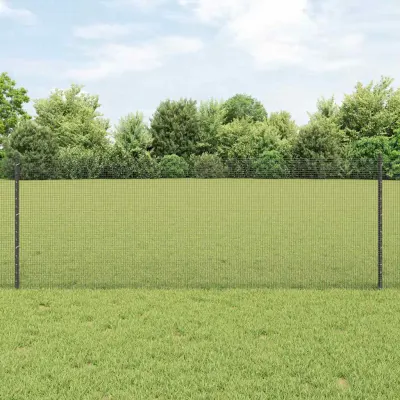vidaXL Gard din plasă sudată cu stâlpi 100 x 0,8 m Gri Plasă