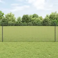 vidaXL Gard din plasă sudată cu stâlpi 100 x 0,8 m Gri Plasă