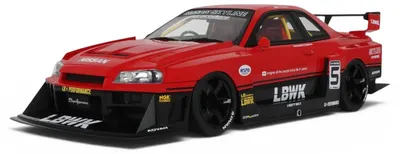 Model de colecționar GT Spirit Modern: Mașini - Nissan Skyline R34 GT-R Super Silhouette LBWK, Red, 2020