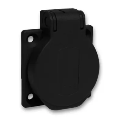 Priza SCHUKO, Negru, 2P + E, 10/16 A, 250 V, Ip54, Incastrata, Spate