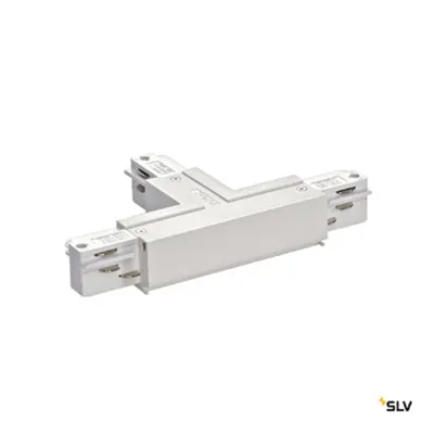 EUTRAC T-conector cu prosuectie dreapta, alb, RAL 9016