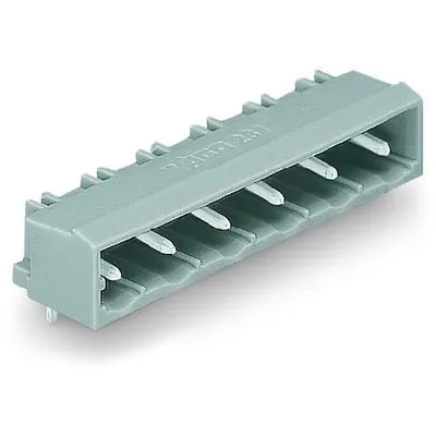 THT male header; 1.2 x 1.2 mm solder pin; angled; Pin spacing 7.5 mm; 7-pole; gray