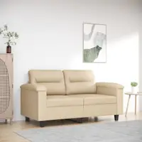 Gossi canapea cu 2 locuri, crem, 120 cm, tesatura microfibra