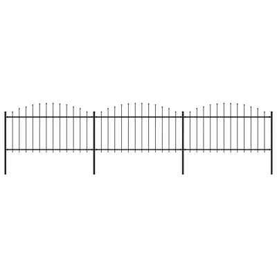 vidaXL Gard de grădină cu vârf tip suliță, oțel, 504x150 cm, negru