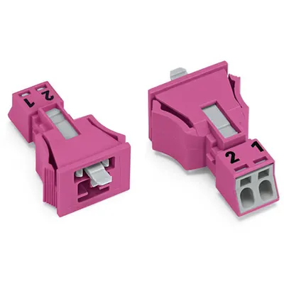 Snap-in plug; 2-pole; Cod. B; 1,50 mm²; pink
