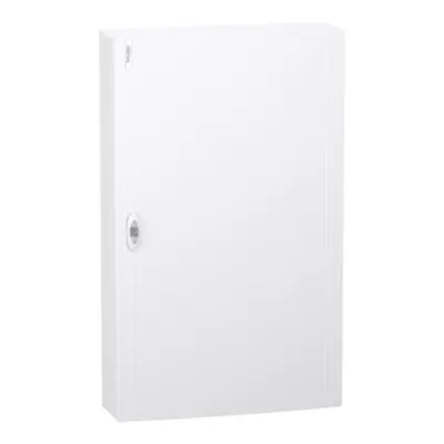 PrismaSet XS, Cofret cu montaj aparent, 5x24 Module, material plastic, usa plina alba, cu 1 bloc terminal