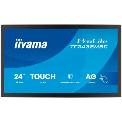 IIYAMA Monitor LED TF2438MSC-B2 24" DeepContrast PCAP 10-point Open Frame touchscreen monitor with robust metal housing for dema
